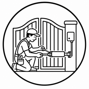 Varstomų kiemo vartų automatikos momtavimas